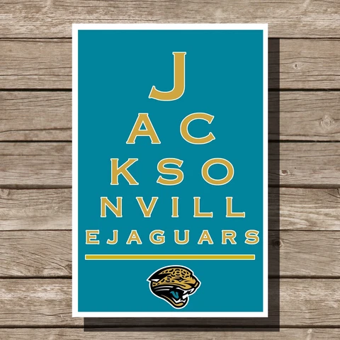 Jacksonville Jaguars Poster NFL Football Eyechart Art Print 12x16" Cover