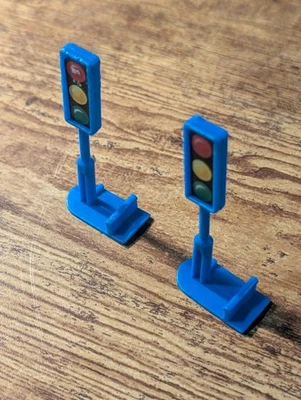 Sinal de trânsito plástico Matchbox Motorcity - 2 peças - 1978 1979 - Imagem 1 de 4