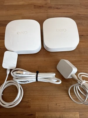Dual Pack Eero Pro 6E Tri-Band Mesh Wi-Fi 6E 2 Pack (Powered By Frontier) - Image 1 of 4