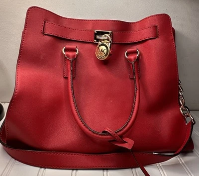Michael Kors Red Hamilton Handbag - Image 1 of 4