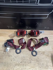 1988-1994 GMC Chevy C/K Extended Cab OEM COMPLETE REAR SEAT BELT SET *RED* - Picture 1 of 5