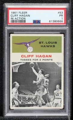 1961-62 Fleer Cliff Hagan #53 PSA 1 HOF - Image 1 of 2