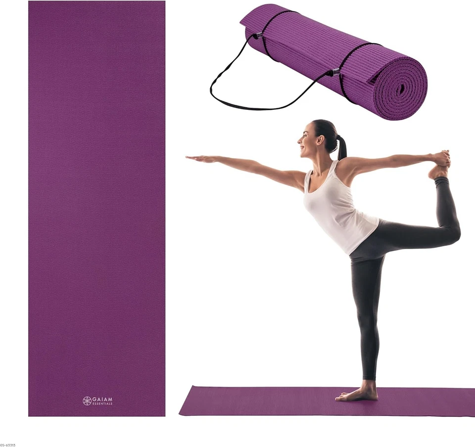 Estera de yoga de ejercicio antideslizante de 72" x 24" x 6 mm de grosor con correa de transporte Foto 1 de 1