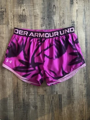 Under Armour Pink/Black Running/Sports Shorts Size YXL - Image 1 of 2