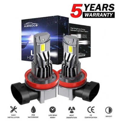 For Nissan Murano 2015-2008 H9 H11 LED Headlight High / Low Bulbs 10000K White - Image 1 of 4