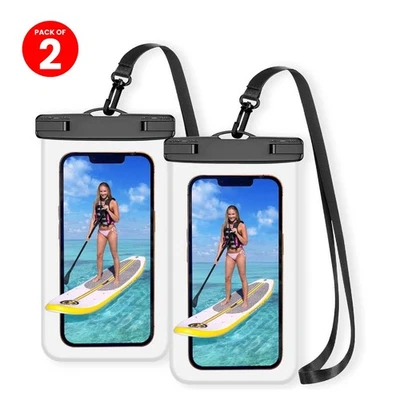 Pack Of 2 Waterproof Phone Pouch Underwater Case Cover Universal Dry Bag Mobile - Image 1 of 4