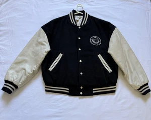 Chaqueta Universitaria Vintage The Limited Unisex Años 90 Cuero Lana Negra M/L - Imagen 1 de 19