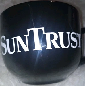 Tazza da caffè nera SunTrust Bank tazza da tè grande rotonda bianca logo ceramica da collezione - Foto 1 di 13