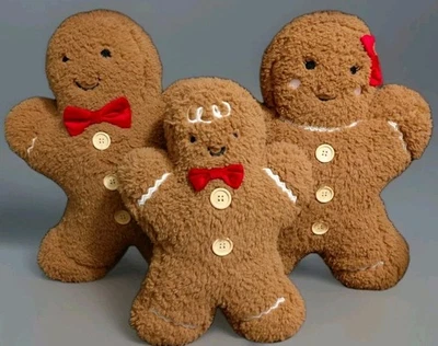 Cupcakes y Cachemira Pan de Jengibre Familia 3 piezas Almohadas Navidad Decoración Vacaciones Nuevo sin Etiquetas Foto 1 de 4