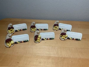 Lotto di 6 portabicchieri portafrutta in ceramica Ringraziamento - Foto 1 di 5