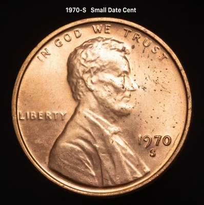 1970-S Small Date Lincoln Memorial Cent Penny - GEM BU       Coin #1125a - Image 1 of 4
