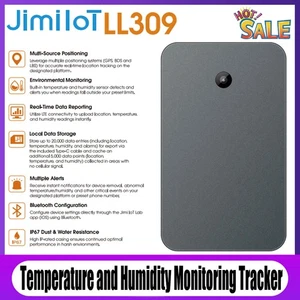 Jimiiot LL309 4G Real-Time Tracker With Temperature Humidity Monitoring Free APP - Picture 1 of 3