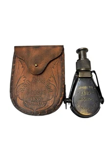 Handmade Brass Antique Binoculars with Leather Case Nautical Gift Decor - Picture 1 of 4