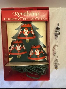 Vintage 1994 Revolving Christmas Tree Cherub Angel Lampshades New In Box - Picture 1 of 10