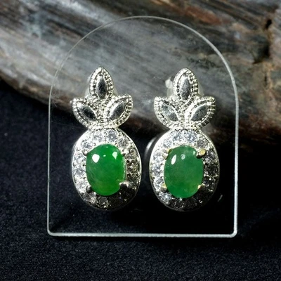 💎 Pair 2pcs/2.63ct Natural Jadeite Type A, Green apple Jade - Untreated, Burma - Image 1 of 4