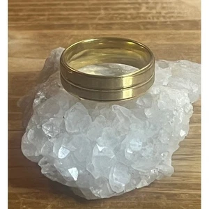 Nuevo Anillo Banda Tungsteno Dorado - Acabado Cepillado - Acanalado - Unisex - 8mm Ancho - Talla 8 - Imagen 1 de 12