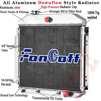 3 Row Aluminum Radiator For 1957 1958 59 1960 Ford F100 Truck Chevy V8 Foto 1 de 4