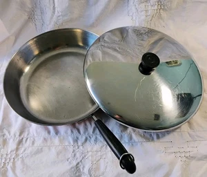 Revere Ware vor 1968 große 12" Zoll Kupfer plattiert Boden Pfanne Bratpfanne mit Deckel - Bild 1 von 16