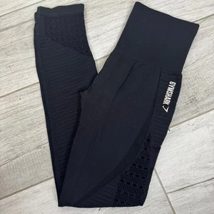Gymshark leggings neri senza cuciture vita alta allenamento palestra abbigliamento attivo - Foto 1 di 5