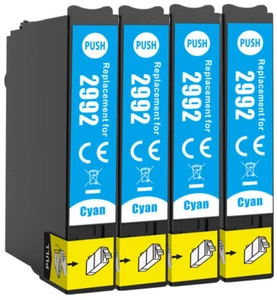 4 cartuchos de tinta cian uso con Epson XP245 XP247 XP342 XP345 XP442 XP445 XP452 - Imagen 1 de 3