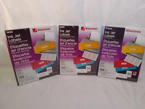 Tintenstrahl Etiketten Wilson Jones 76100 Set mit drei Packungen, 750 Etiketten pro Packung - Bild 1 von 2