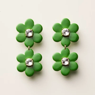 ENVÍO GRATUITO - KATE SPADE NEW YORK X TARGET - PENDIENTES LINEALES FLORALES CAJA VERDE Foto 1 de 4