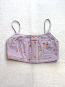 Pantalones de mezclilla Dyspnea X Abrand para mujer lila S naranja corazones festival boho - Imagen 1 de 8