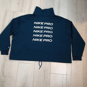 Nike Pro Dri Fit Womens Cropped Top teal blue sz plus 3x pullover jacket 1/4 zip - Picture 1 of 14