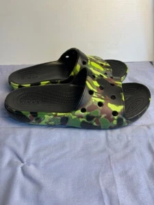 Crocs Classic Iconic Comfort Slides Sandal Tree Camo M Size 7 W Size 9 - Picture 1 of 6