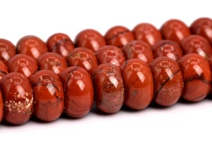 Cuentas sueltas rondelle de jaspe rojo natural grado AA 6x4MM 8x5MM 10x6MM - Imagen 1 de 10