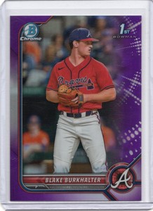 Blake Burkhalter 2022 Bowman Chrome First Purple Refractor /250 Braves 