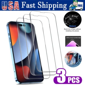 Tempered Glass Screen Protector Full Cover For iPhone 16 15 14 13 12 11 Pro lot - Picture 1 of 10