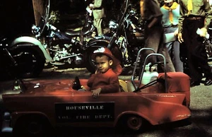 1950's Slide, Toddler with Attitude in a Rouseville Fire Department Kiddie Truck - Picture 1 of 1