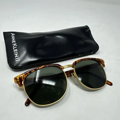 Anne Klein II 里维埃拉龟太阳镜复古韩国 80 90 年代偏光金属镜框 — 第 1/4 张图片