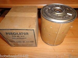 NOS Purolator Type N-51 1941 Willys MA Junior Military Filter Oil Filter Refill