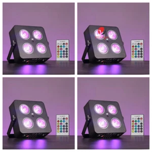 4PC 6in1 RGBWA+UV 4x18w Wireless Par Light DMX Battery Powered LED Uplight IR - Zdjęcie 1 z 9