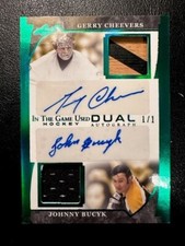 2022-23 Leaf In The Game Used Dual Relic Auto Cheevers/Bucyk 1/1 (Emerald SSP)