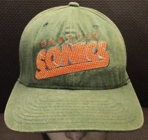 Vintage Herren Adj Snapback New Era grün Wolle Seattle Sonics NBA Mütze Cap - Bild 1 von 9