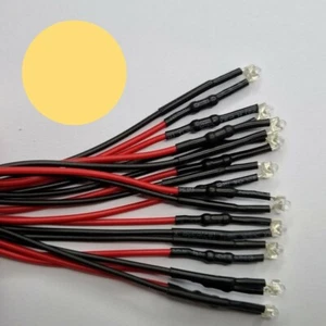 10 Piezas LED 1,8mm Blanco Cálido Claro Cableado 6-12V Modelismo Hobby Profesión C15 - Imagen 1 de 1