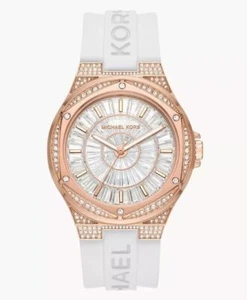 Michael Kors MK7248 Oversized Lennox Pavé Rose Gold-Tone and Silicone Watch - Picture 1 of 4