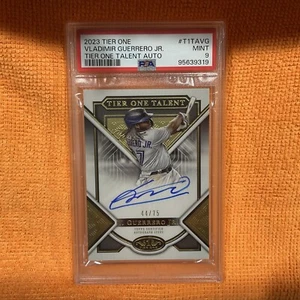 2023 Topps Tier One Vladimir Guerrero Jr Talent Auto #T1TAVG /75 Blue Jays PSA 9 - Picture 1 of 9