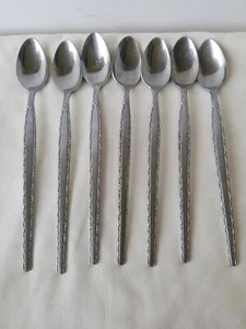 7 Iced Tea Spoons Stylecraft SYF18 Stainless Japan Silverware Flatware - Picture 1 of 5