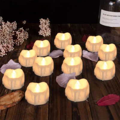 12-36er LED Kerzen Teelichter Flammenlose Kerzen Mit Timerfunktion Elektrische  - Bild 1 von 4
