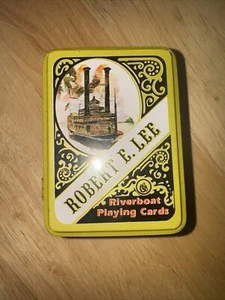 Cartas de juego Robert E. Lee Riverboat 1980 vintage 2 barajas - 1 sellado - en lata - Imagen 1 de 9