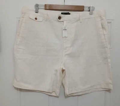 Banana republic mens size 36 linen blend Bermuda shorts cream beige - Image 1 of 4