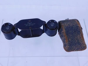 Vintage BUSCH WINETT Travel Pocket Opera Field Military Binoculars c/w Case - Picture 1 of 14
