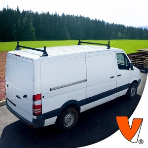 H1 2-Bar Steel Rack System Mercedes Sprinter 2007-on (Low Roof) All Trims Black - Picture 1 of 11