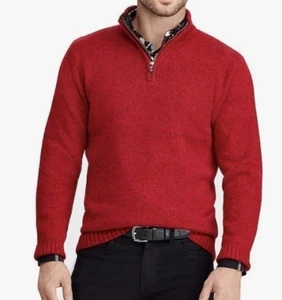 Chaps Men’s Classic-Fit Blend-Zip MockNeck Sweater In Red Twist Size XXL - Picture 1 of 15
