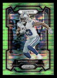 2023 Panini Prizm #79 Michael Gallup Neon Green Pulsar Dallas Cowboys - Picture 1 of 2