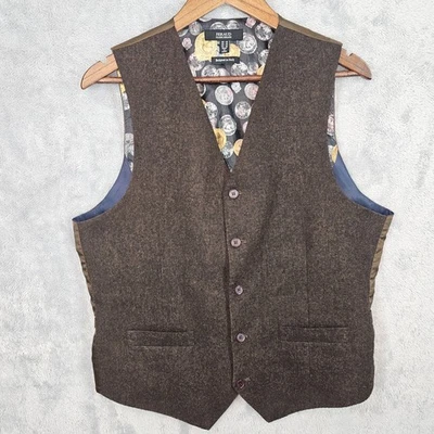 Gianni Feraud Mens Vest US 42 42R Regular Brown Wool Blend Heritage Business - Image 1 of 4